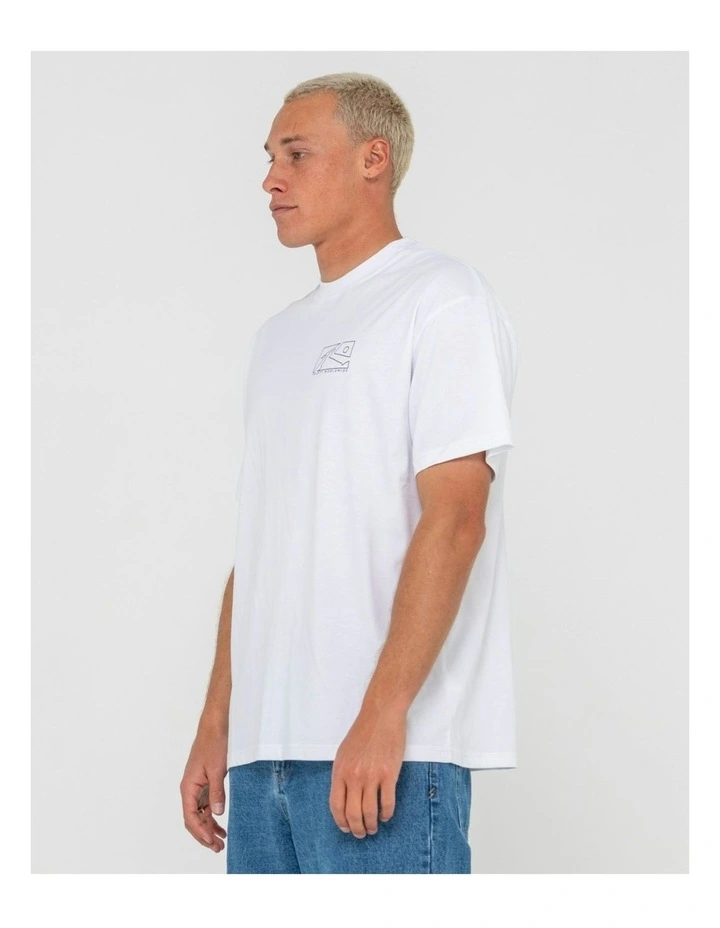 Boxed Out Short Sleeve Tee in White image 3