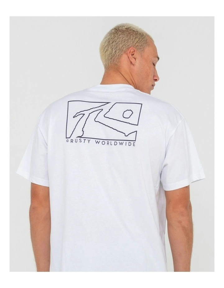 Boxed Out Short Sleeve Tee in White image 4