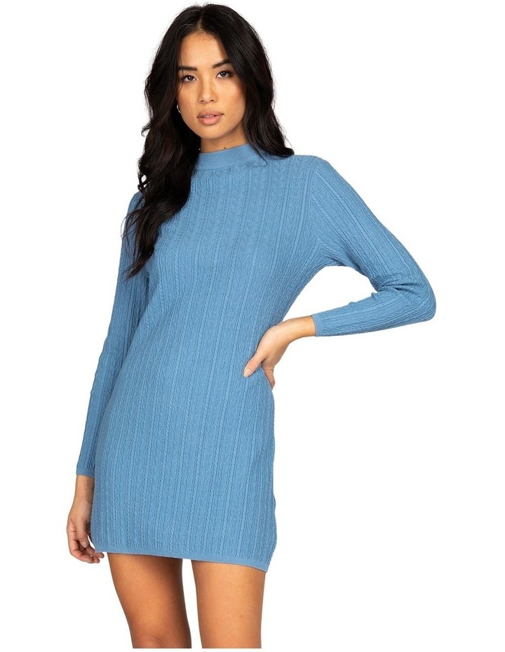Cleverly Knitted Dress Blue