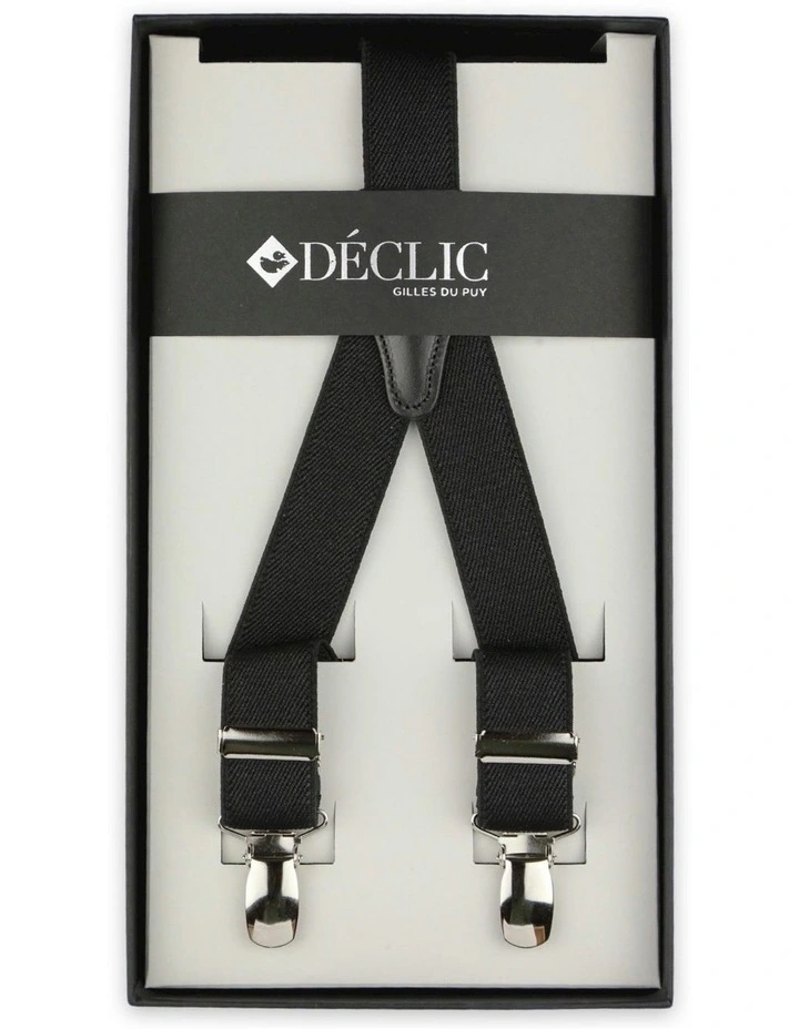 Plain Clip Braces 2.5cm in Black image 1