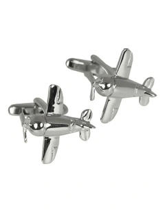 Aeroplane Cufflink in Silver