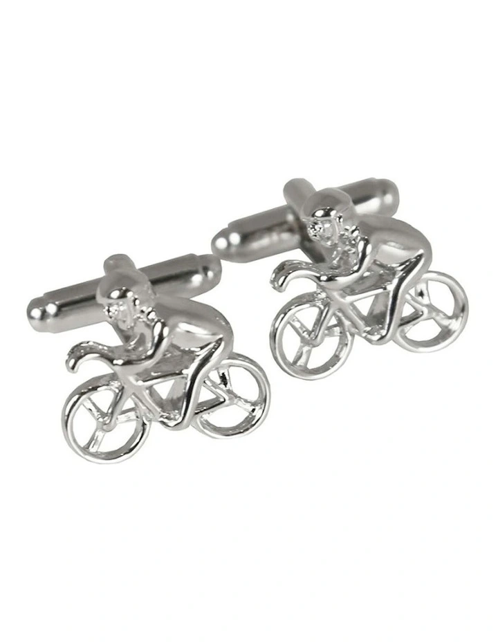 Bicycle (Cut Out) Cufflink in Silver image 1