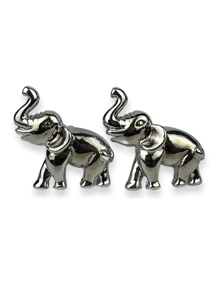 Elephant Cufflink in Silver image 1