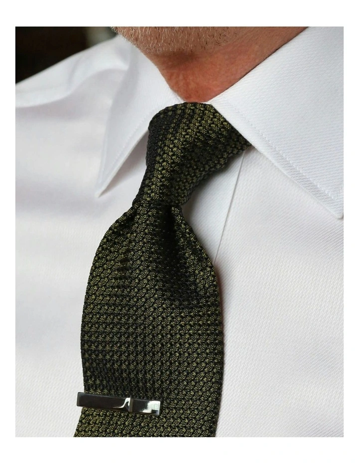 Grenadine Weave Tie in Khaki image 2