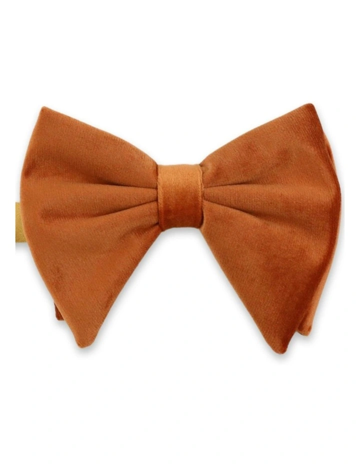 Floppy Velvet Bow Tie in Rust image 1