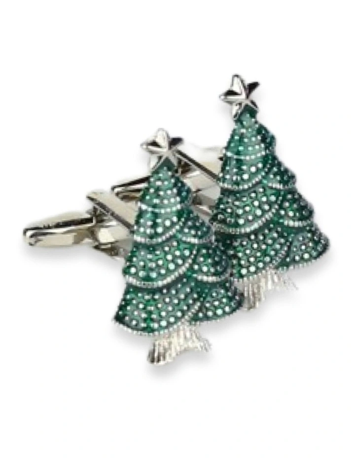 Declic Xmas Tree Cufflink In Silver MYER