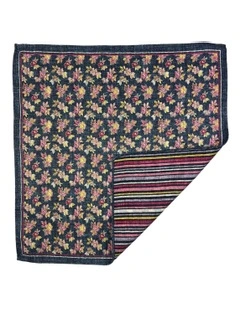 Venosa Floral Reversible Hanky in Navy