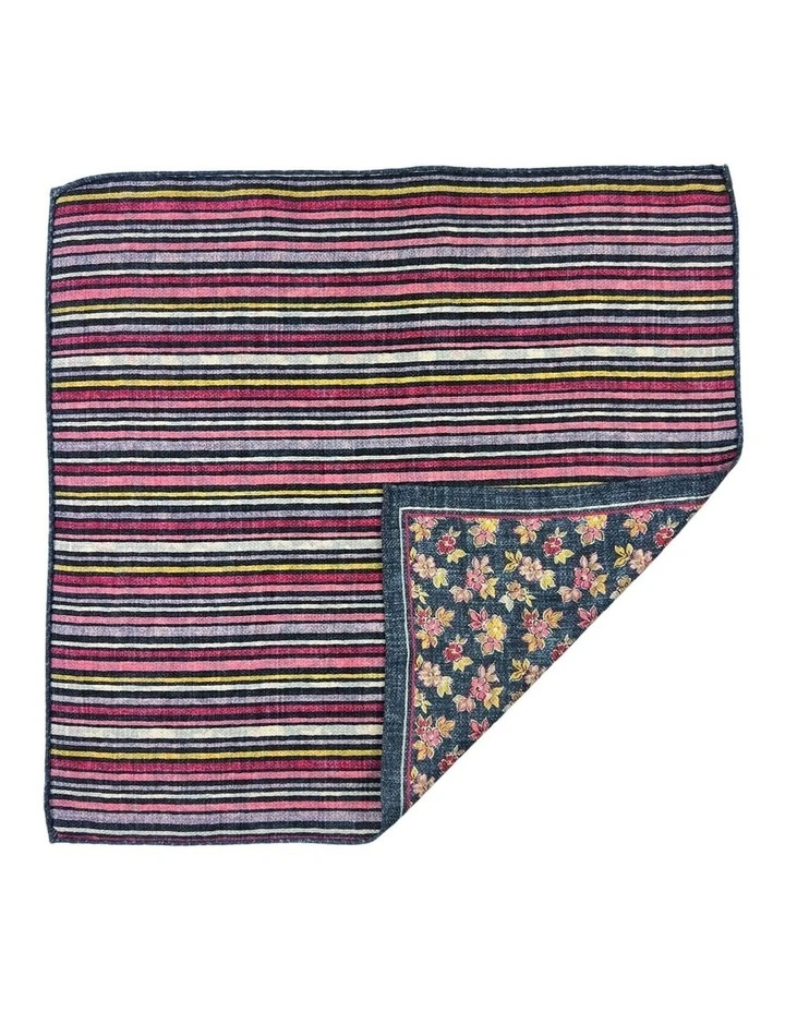 Venosa Floral Reversible Hanky in Navy image 2