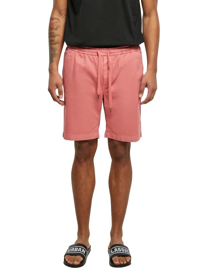 Stretch Twill Jog Shorts in Pale Pink