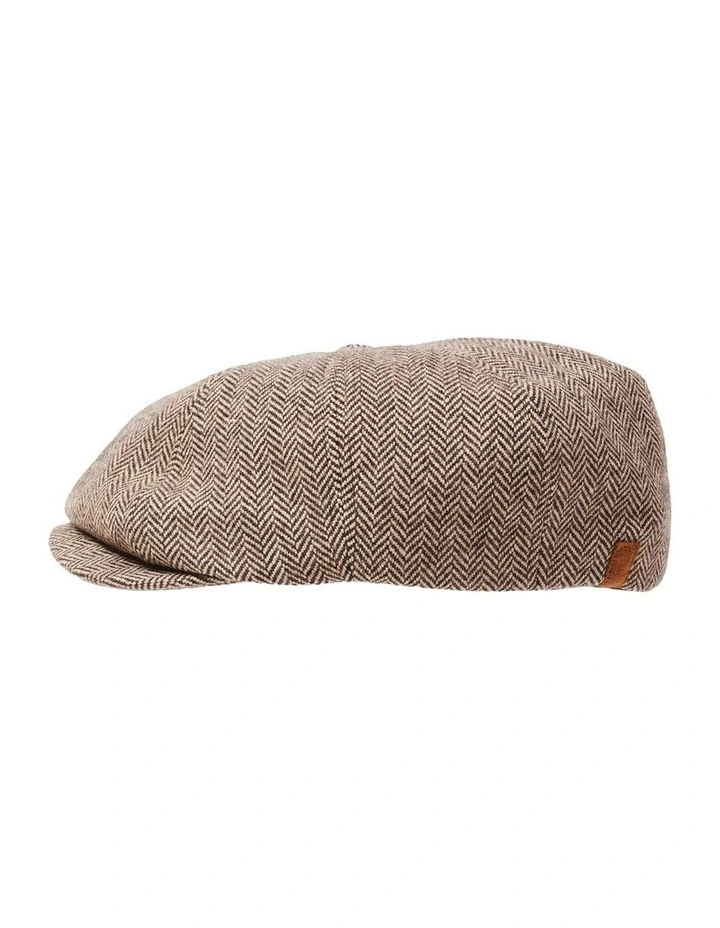 Hudson Herringbone Cap in Brown image 2