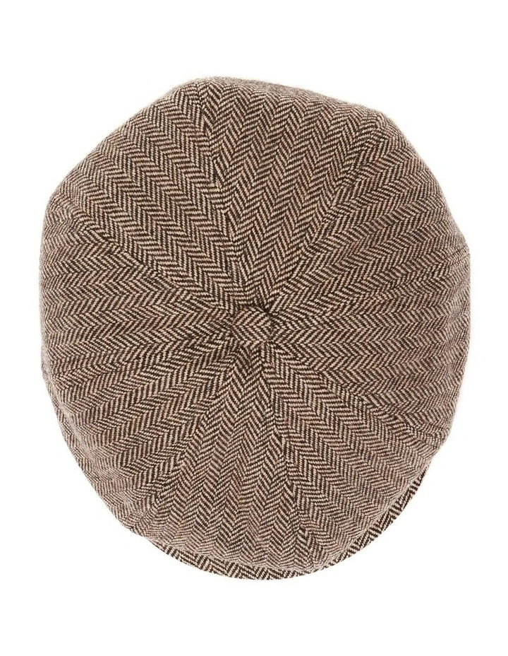 Hudson Herringbone Cap in Brown image 5