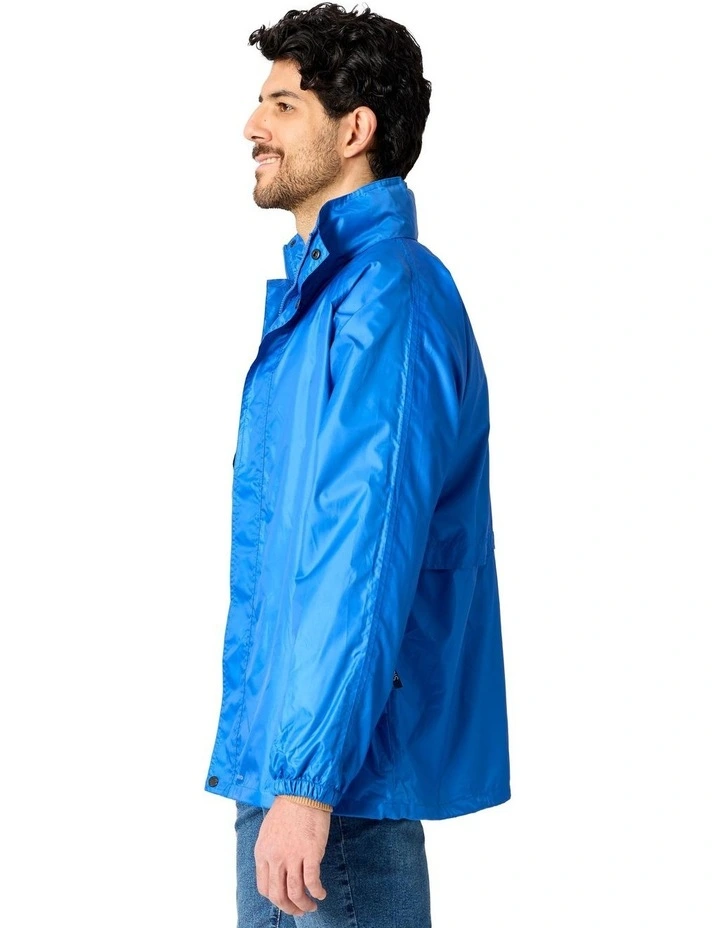 Stowaway Waterproof Rain Jacket in Elec Blue image 2