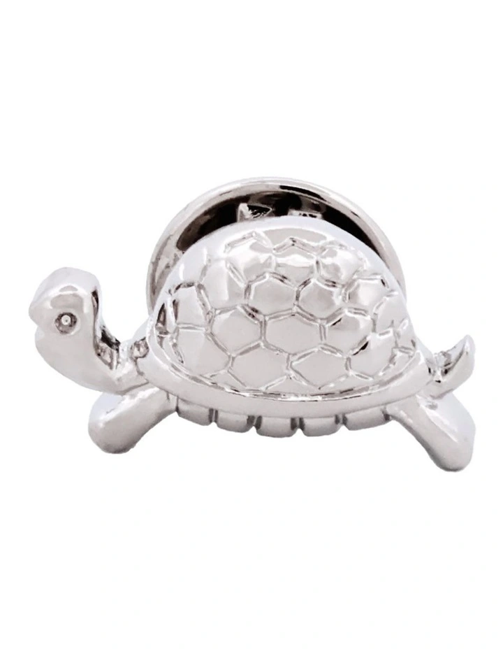 Turtle Lapel Pin in Silver image 2