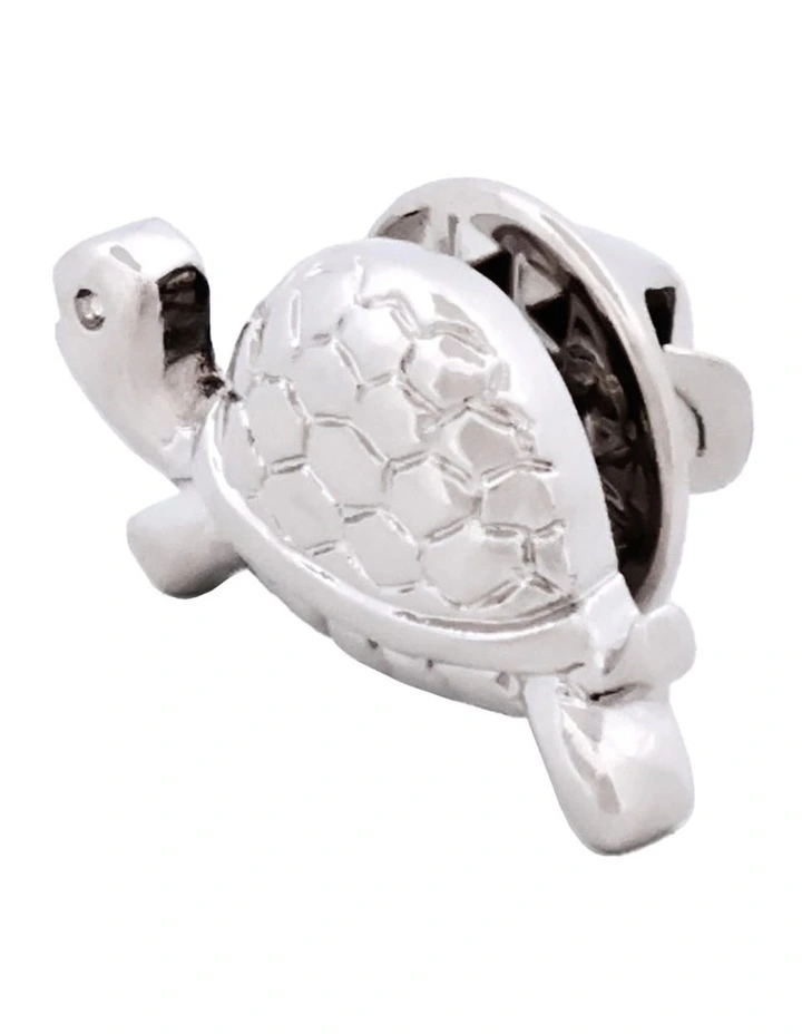 Turtle Lapel Pin in Silver image 4