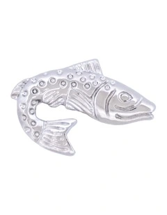Trout Fish Lapel Pin in Silver