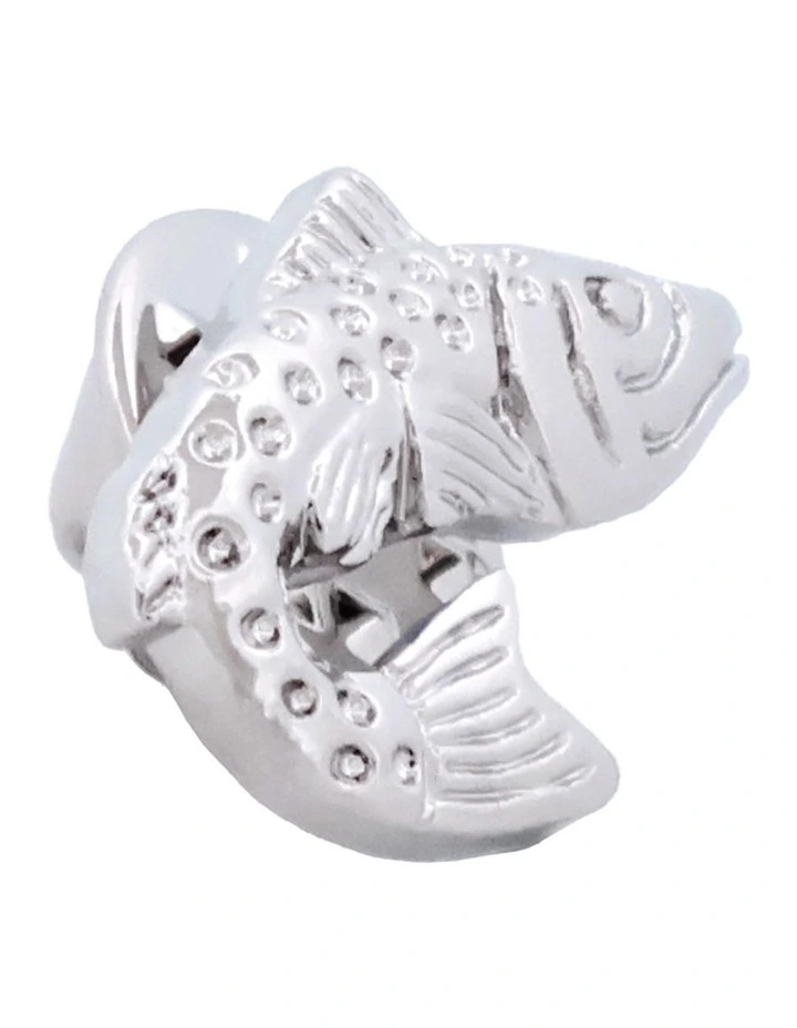 Trout Fish Lapel Pin in Silver image 3