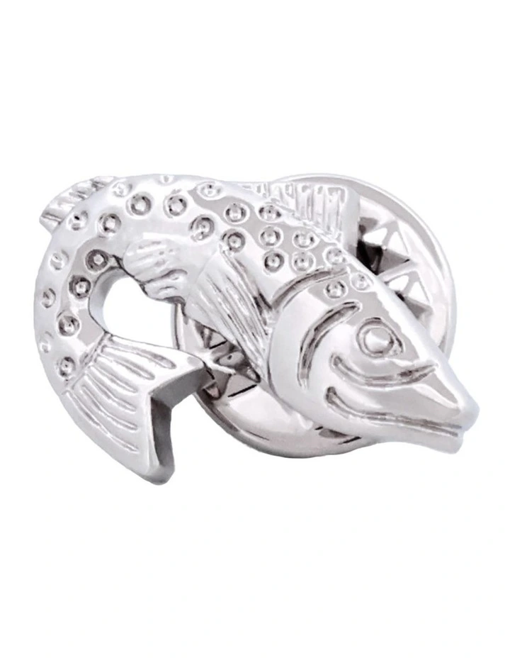 Trout Fish Lapel Pin in Silver image 4