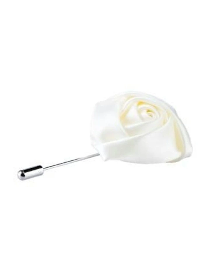 Rose Lapel Pin in White image 1