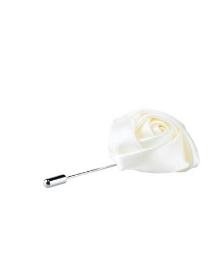 Rose Lapel Pin in White image 2