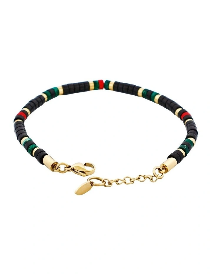 Savage Semi-Precious Stone &Ion Plated Gold Bracelet in Multi Coloured image 4