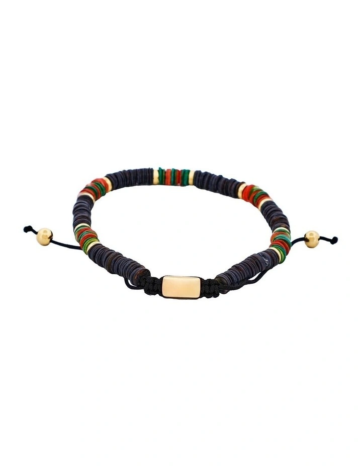 Savage Shell DiscsIon Bead Macrame Bracelet in Multi Coloured image 1