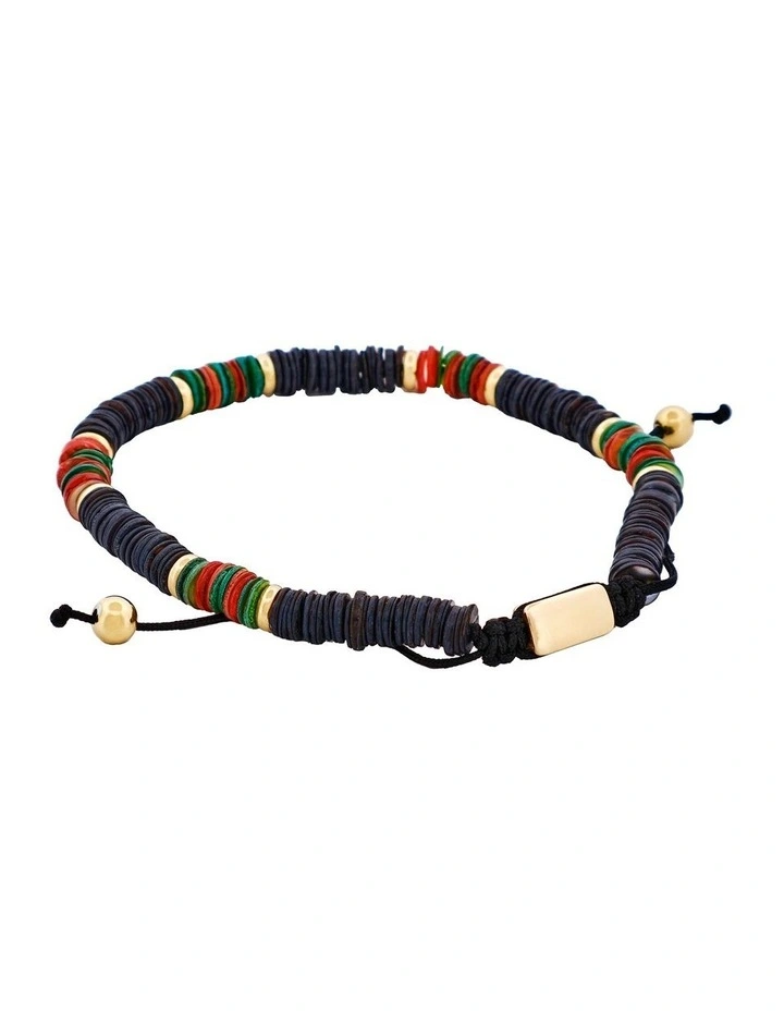 Savage Shell DiscsIon Bead Macrame Bracelet in Multi Coloured image 2