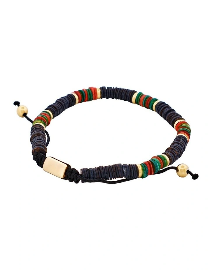 Savage Shell DiscsIon Bead Macrame Bracelet in Multi Coloured image 3