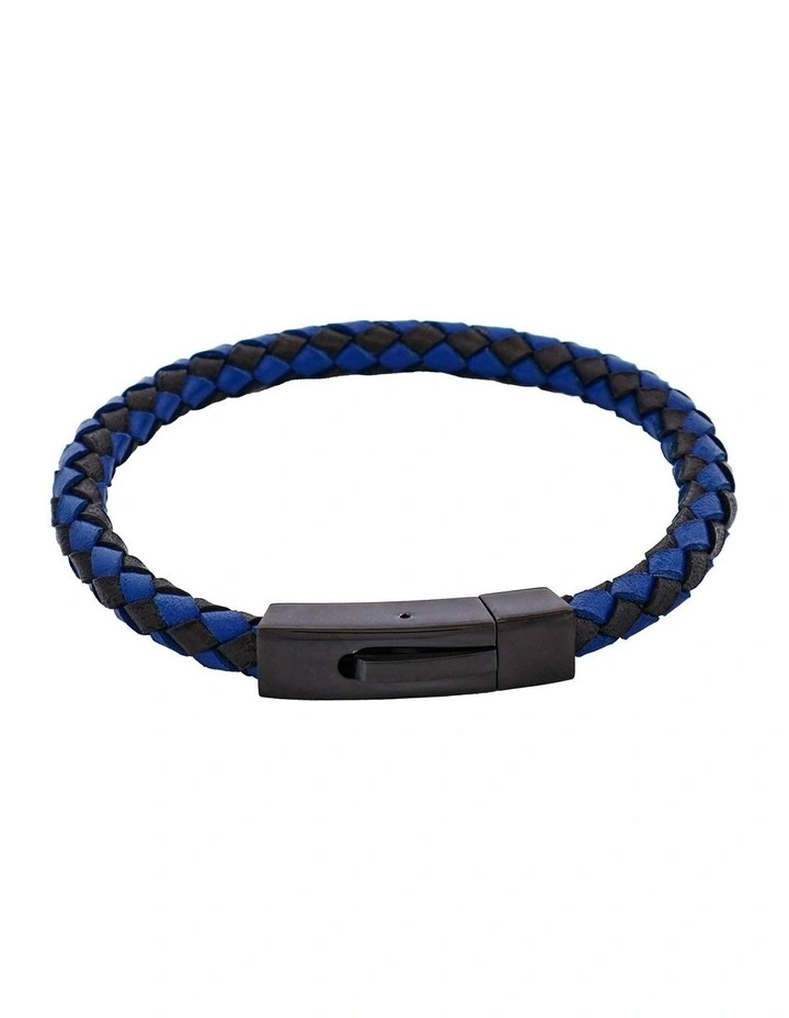 Nero Italian Leather Bracelet in Black image 1