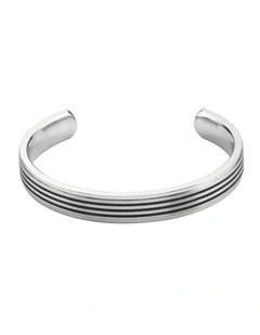 Brushed and Polished Stainless Steel Cuff/Bangle   Ion Plated in Black