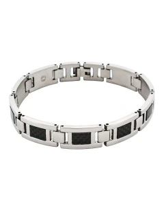 Polished Stainless Steel Bracelet in Black