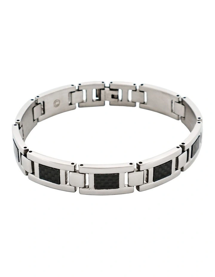 Polished Stainless Steel Bracelet in Black image 1