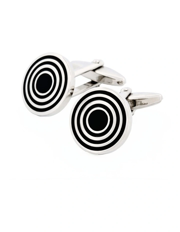 Enamel Cufflinks in Black image 2