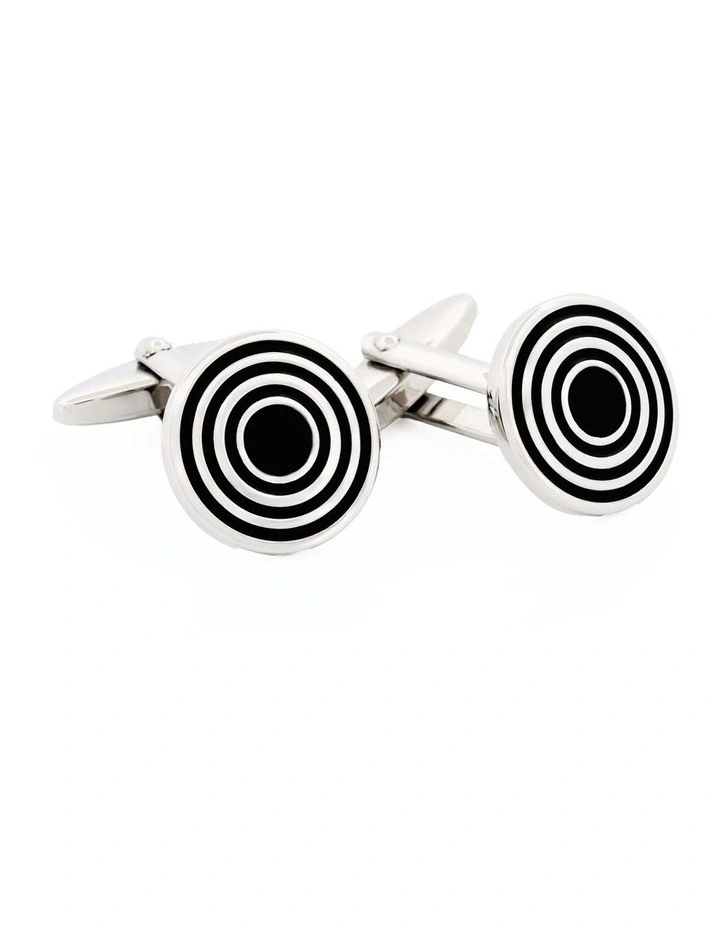 Enamel Cufflinks in Black image 3