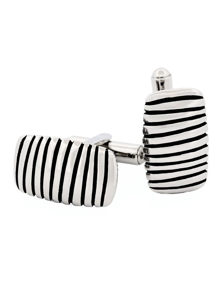 Stainless Steel Cufflinks in Black image 1