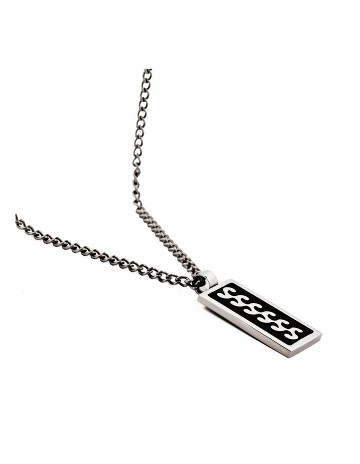 Stainless Steel Enamel Pendant in Black image 4