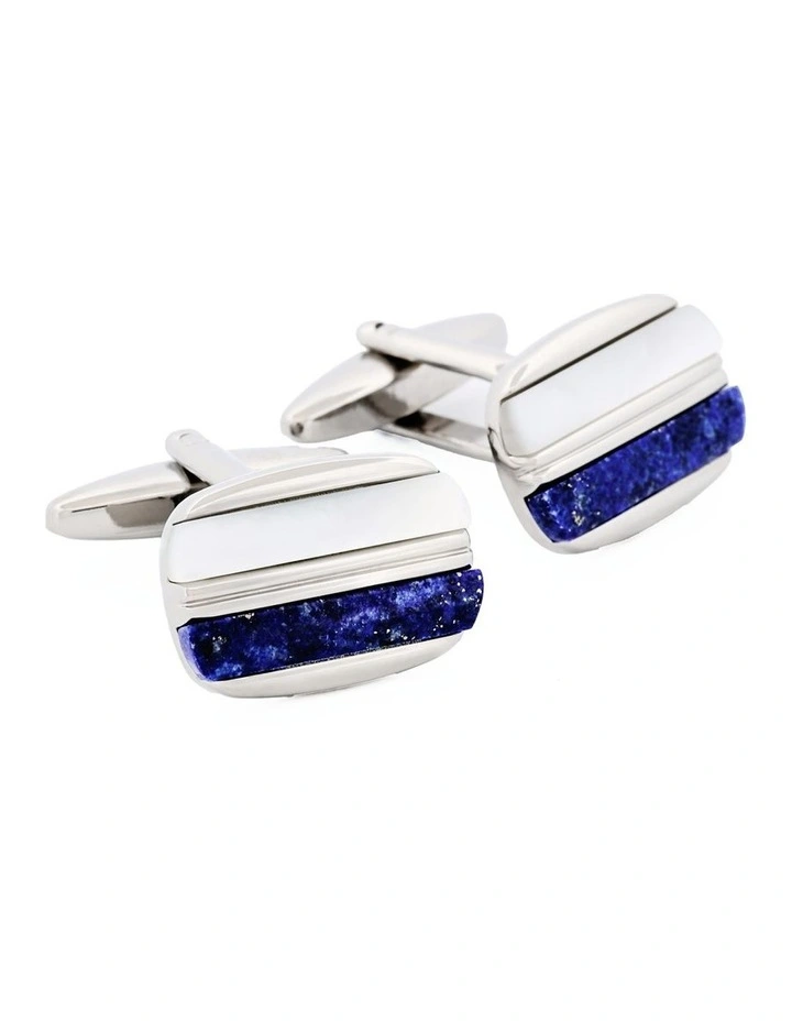 Lapis Lazuli Cufflinks in Mother Of Pearl image 3