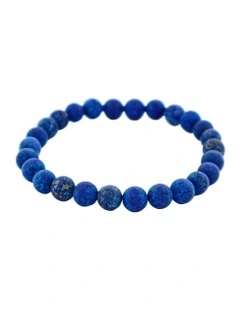Savage Dumortierite Stone Bead Bracelet in Blue