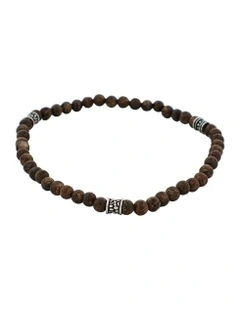 Small Bronzite Bead Bracelet in Bronze