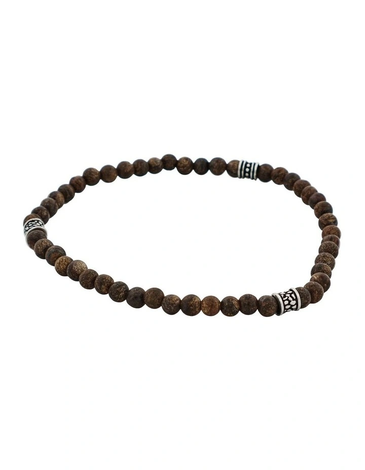 Small Bronzite Bead Bracelet in Bronze image 2