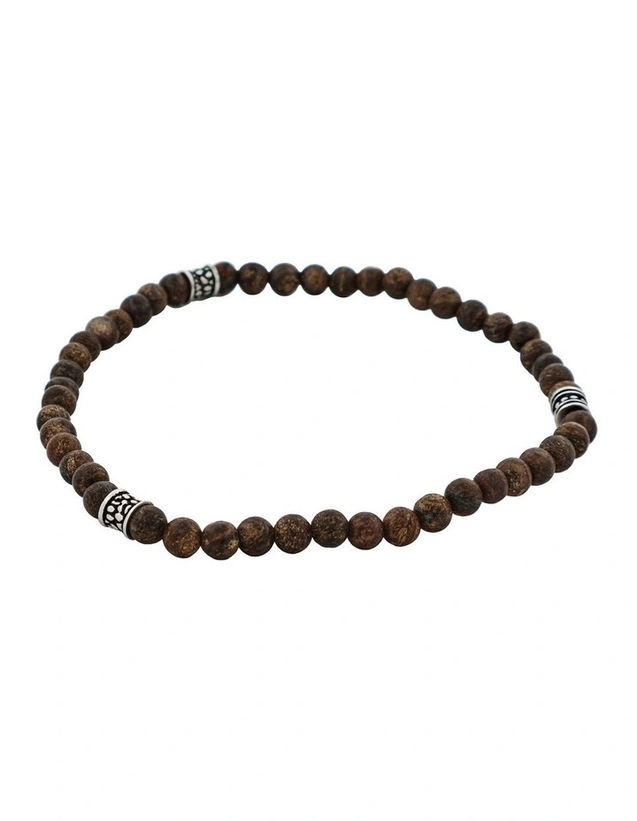 Small Bronzite Bead Bracelet in Bronze image 3