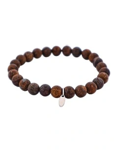 Savage Bronzite Stone Bead Bracelet in Bronze