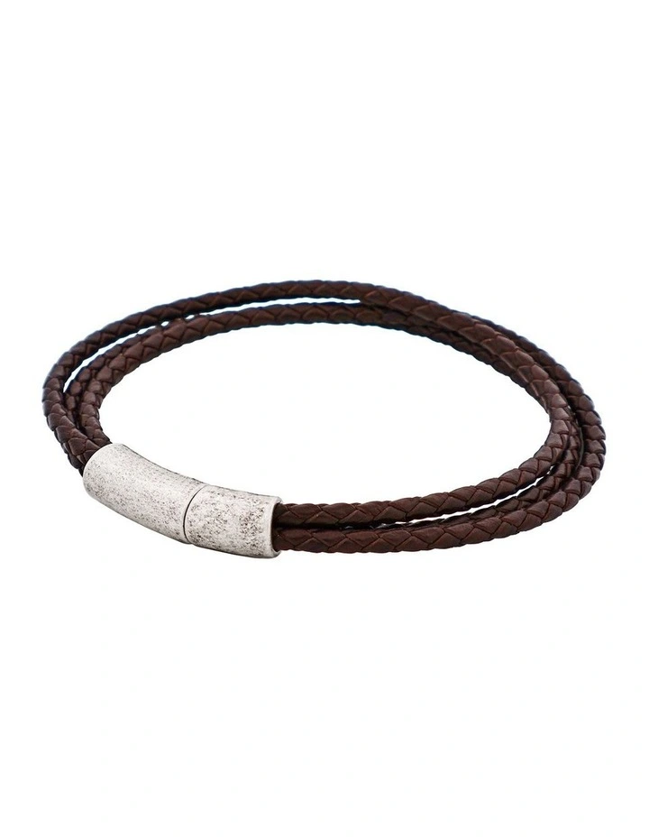 Leather Triple Strand Bracelet in Brown image 3
