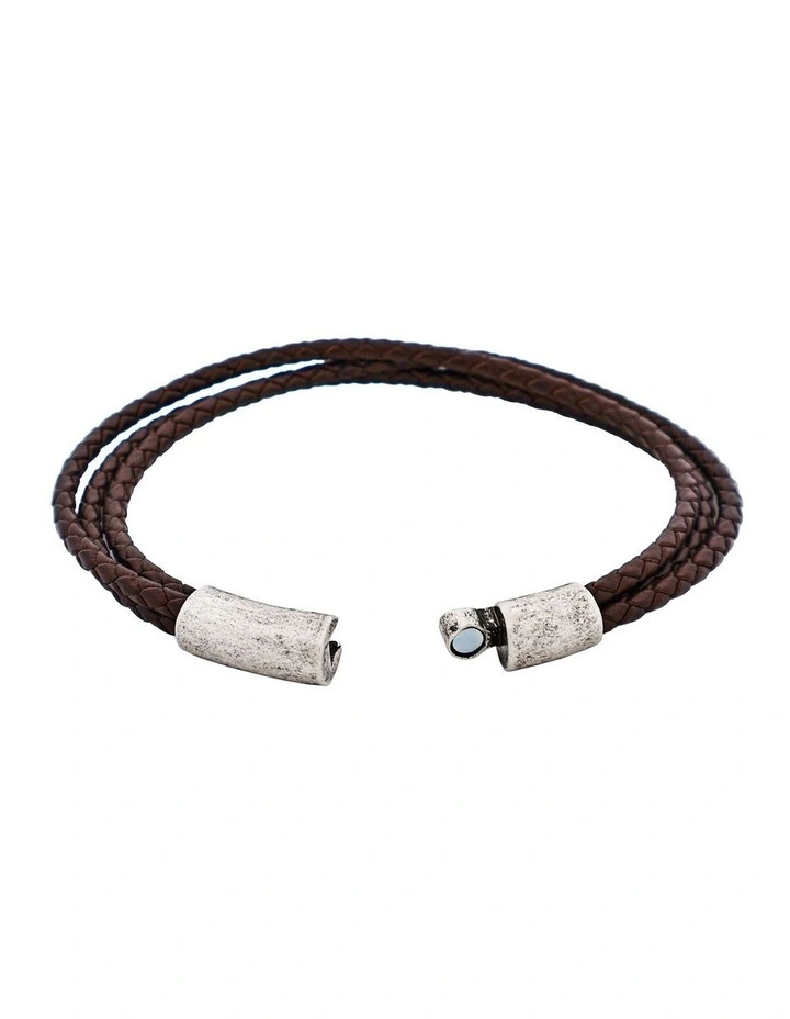 Leather Triple Strand Bracelet in Brown image 5
