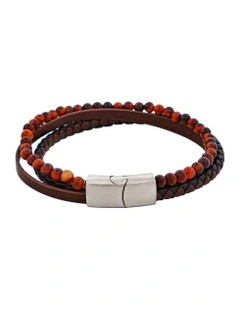 Multi Strand Leather Bracelet in Brown