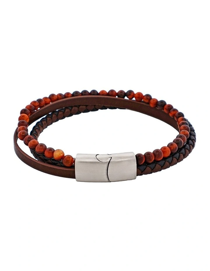 Multi Strand Leather Bracelet in Brown image 1