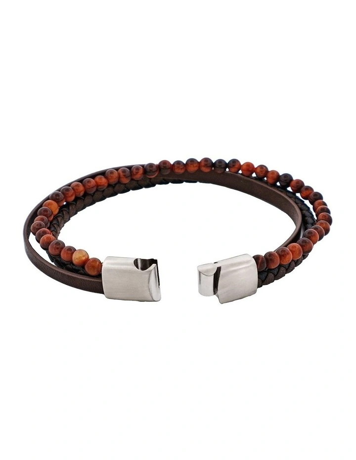 Multi Strand Leather Bracelet in Brown image 4