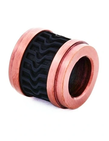 Ion Plated Rubber Bead in Brown Black