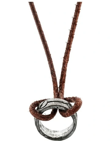 Round Alloy Screw Leather Pendant