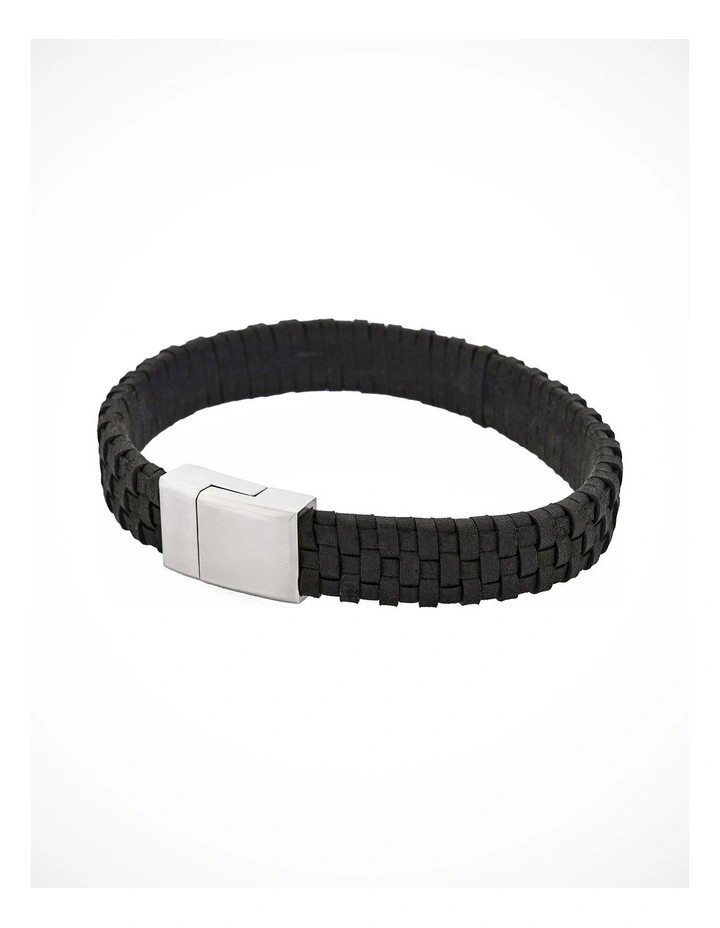 Braided Italian Leather Bracelet in Brown image 3