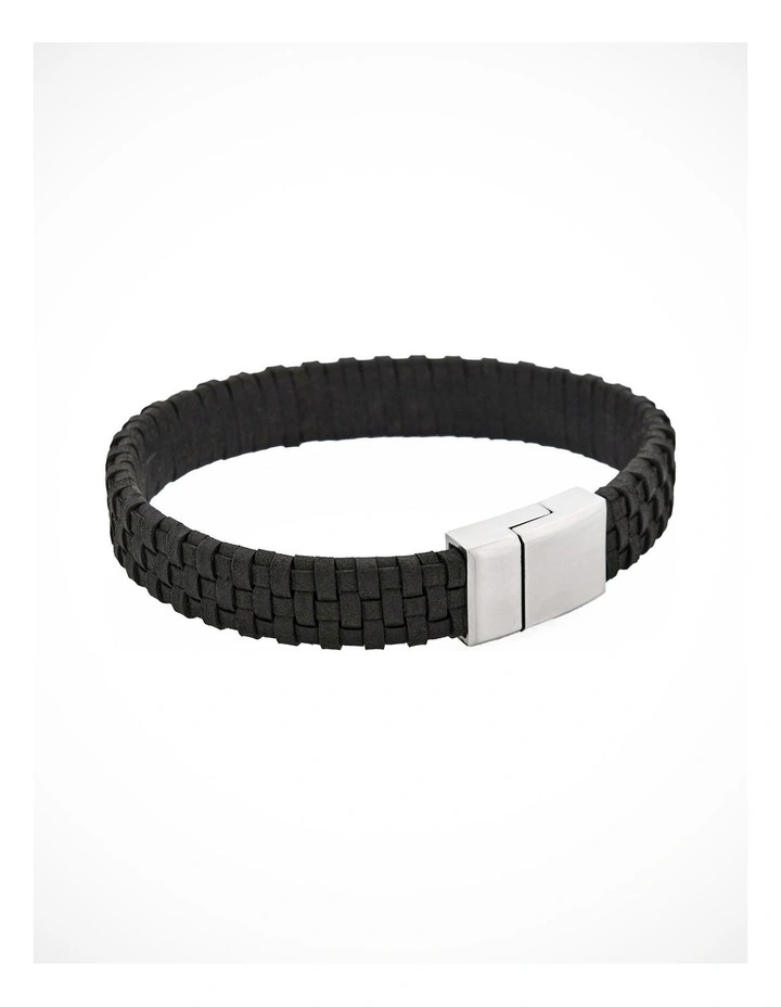 Braided Italian Leather Bracelet in Brown image 4